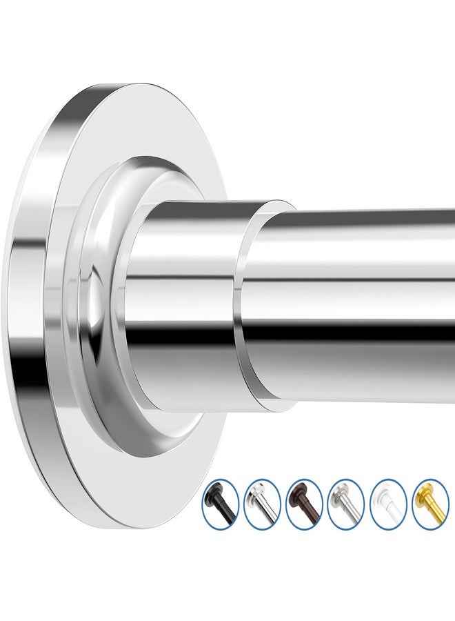 SUNALLY Shower Curtain Rod Adjustable 32-75 Inch, Spring Tension Shower Curtain Rods Stainless Steel Telescoping Curtain Rod for Bathroom or Windows, No Drilling, No Slip, No Rust, Chrome - Image 1